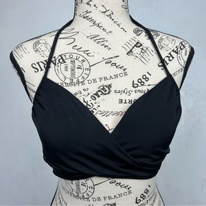 Vintage PINK Victoria’s Secret Bikini Top black neck tie